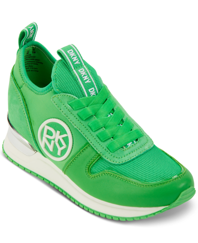 Shop Dkny Women's Sabatini Sneakers In Lime/white