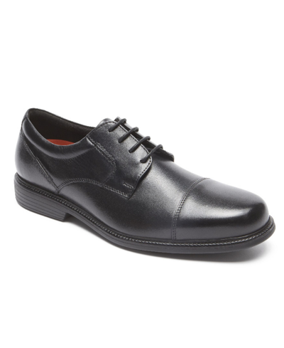 Rockport Men's Essential Details Water-resistance Captoe Shoes In Black