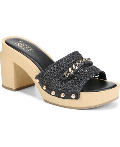 Shop Franco Sarto Capri-clog Slide Sandals Women's Shoes In Black Fabric