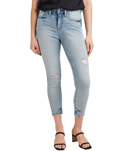 Shop Silver Jeans Co. Women's Avery High Rise Skinny Crop Jeans In Indigo