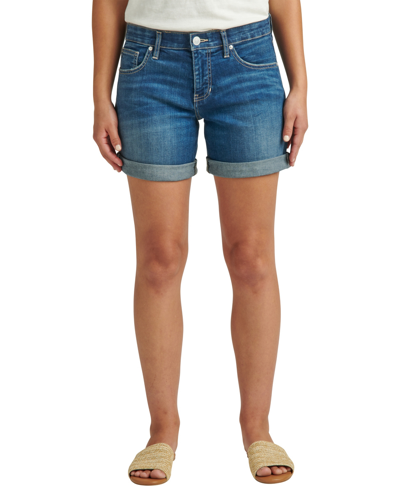 Shop Jag Women's Alex Mid Rise Power Stretch Boyfriend Shorts In Brilliant Blue