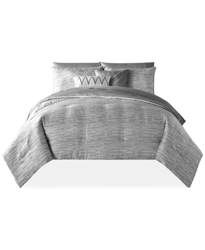 Shop Sunham Broken Stripe 9-pc. California King Comforter Set, Created For Macy's In Grey Multi