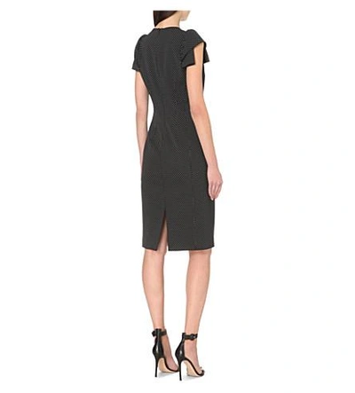 Shop Michael Kors Origami-sleeve Stretch-wool Dress In Black/white