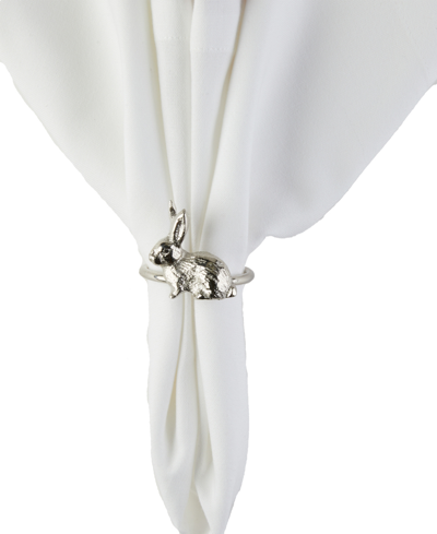 Shop Tableau Bunny Napkin Rings, Set Of 8 In Silver-tone