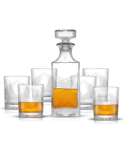 Shop Joyjolt Gatsby Art Deco Whiskey Decanter And Glasses Set, 7 Pieces In Clear