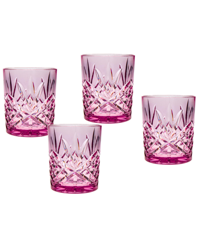 Shop Godinger Dublin Acrylic Double Old-fashioned Glasses, Set Of 4 In Lilac