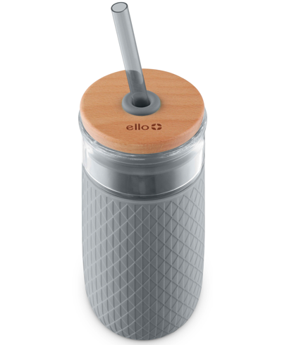 Shop Ello Devon 18-oz. Glass Tumbler With Silicone Protection & Straw In Gray