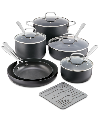 Shop The Cellar Hard-anodized Aluminum Nonstick 11-pc. Cookware Set, Created For Macy's In Black