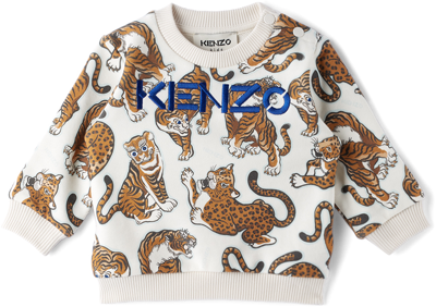 Shop Kenzo Baby Off-white Allover Print Sweatshirt In 152 Off White