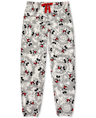Shop Disney Mickey Mouse Tie-dyed Cotton Pajama Jogger Pants In Grey
