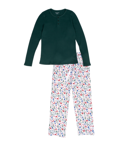 Shop Pajamas For Peace Christmas Peace Women's 2-piece Pajama Set In Dark Green