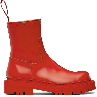 Shop Camperlab Red Eki Zip Boots In Bright Red