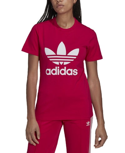 Adidas Originals Adidas Women\'s Originals Adicolor Classics Trefoil T-shirt  In Real Magenta | ModeSens