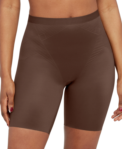 Shop Spanx Thinstincts 2.0 Girl Shorts In Chestnut Brown