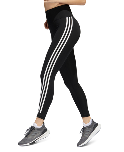 Shop Adidas Originals Women's Side-stripe Tights In Black