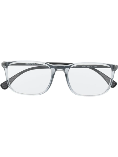 Emporio Armani Square Frame Glasses In Nude