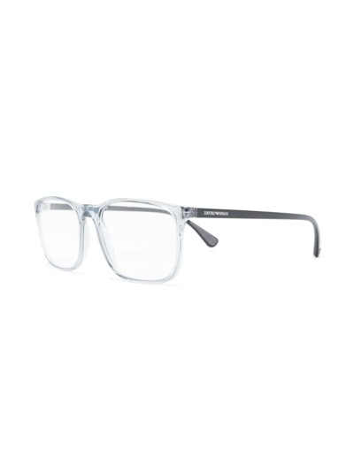 Emporio Armani Square Frame Glasses In Nude