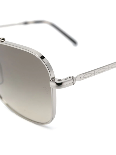 Ray Ban Rectangular Aviator Sunglasses In Silber