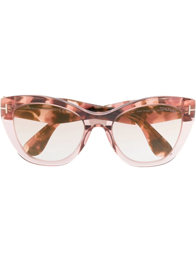 Shop Tom Ford Tortoiseshell-effect Cat-eye Sunglasses In Rosa