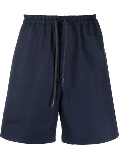 Shop Jpress Drawstring Cotton Bermuda Shorts In Blau