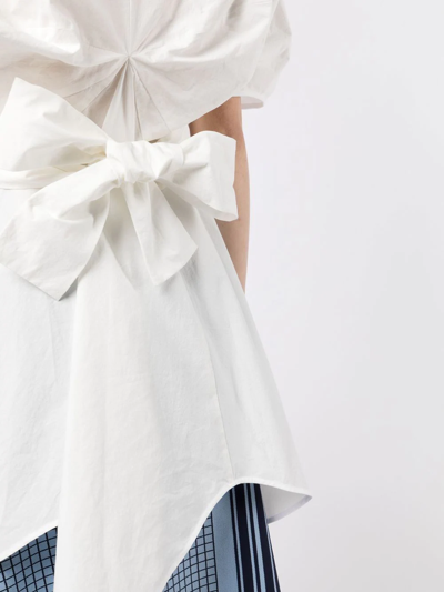 Shop Enföld Cotton Puff-sleeve Blouse In Weiss