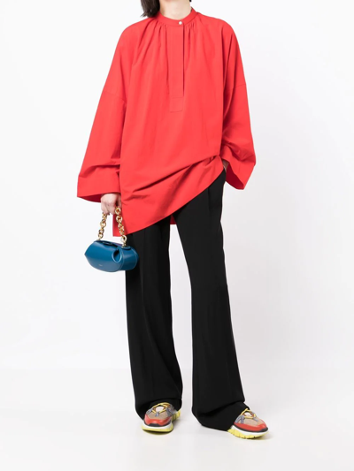 Shop Enföld Long-sleeve Oversized Blouse In Rot