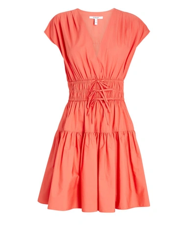 Shop Derek Lam 10 Crosby Tora V-neck Dress In Orange