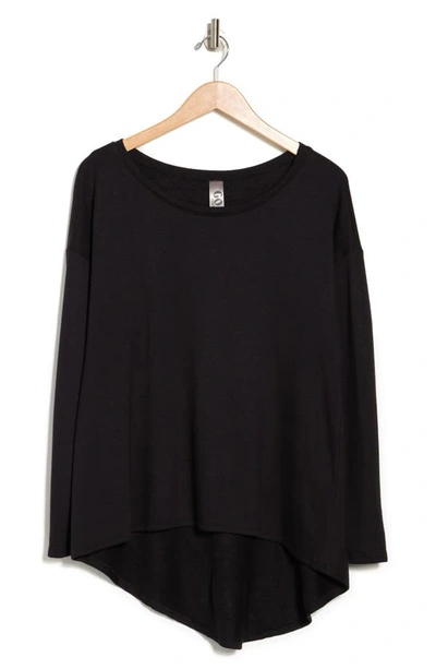 Shop Go Couture Boatneck Hi-low Tunic Sweater In Black