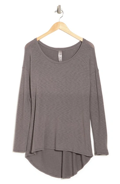 Shop Go Couture Boatneck Hi-low Tunic Sweater In Ultimate Gray