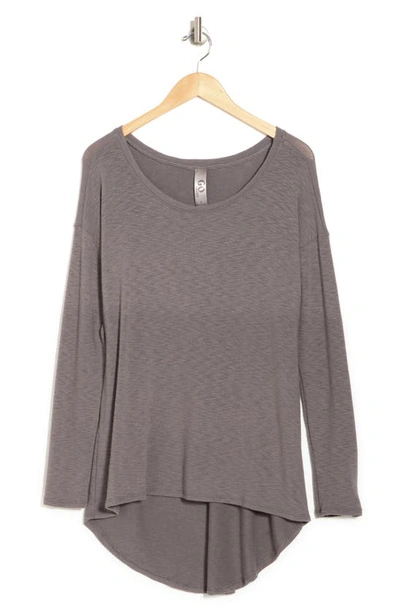 Go Couture Boatneck Hi-low Tunic Sweater In Ultimate Gray