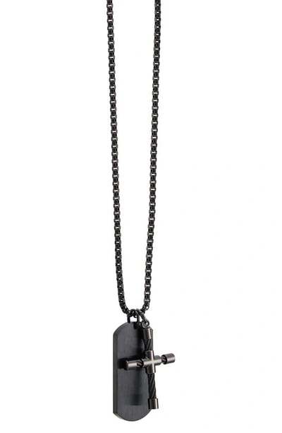 Shop American Exchange Cross Pendant Necklace & Bracelet Set In Gun/ Gun
