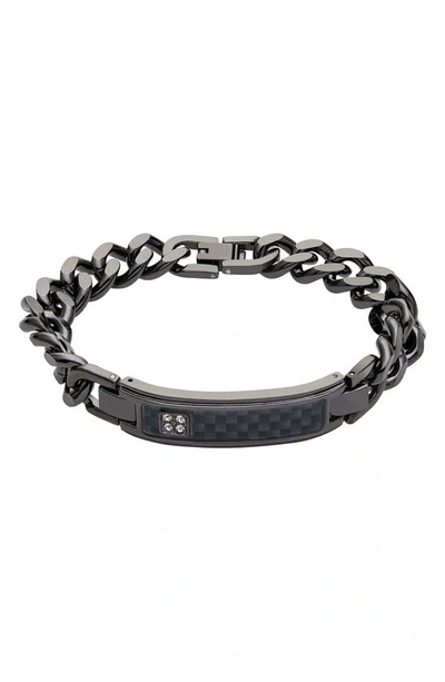 Shop American Exchange Cross Dog Tag Necklace & Id Bracelet Set In Gun/ Black