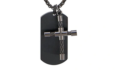 Shop American Exchange Cross Pendant Necklace & Bracelet Set In Gun/ Gun