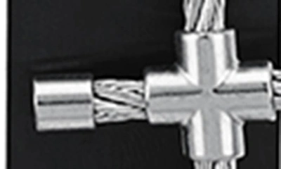 Shop American Exchange Cross Pendant Necklace & Bracelet Set In Silver/ Black