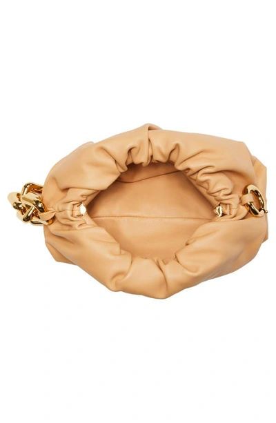 Shop Bottega Veneta Chain Pouch Leather Shoulder Bag In Almond Gold