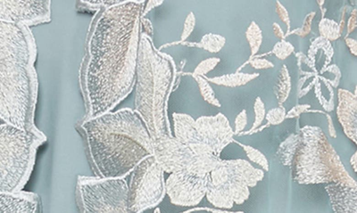 Alex Evenings Embroidered Mock Jacket Cocktail Dress In Ice Sage