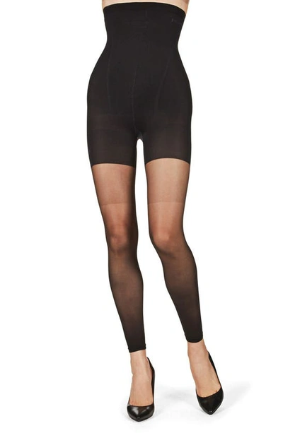Memoi High Waist Super Shaper Footless Tights In Black