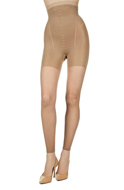 Shop Memoi High Waist Super Shaper Footless Tights In Honey