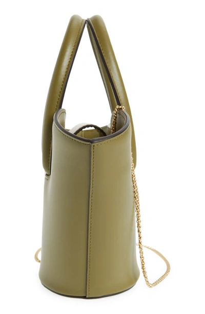 Shop Little Liffner Small Tulip Leather Shoulder Bag In Moss