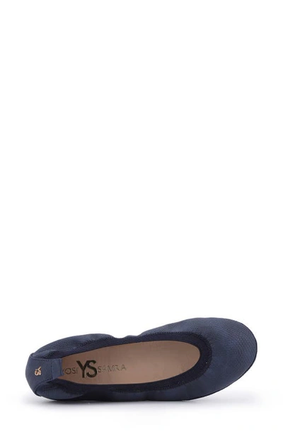 Shop Yosi Samra Samara Foldable Ballet Flat In Navy