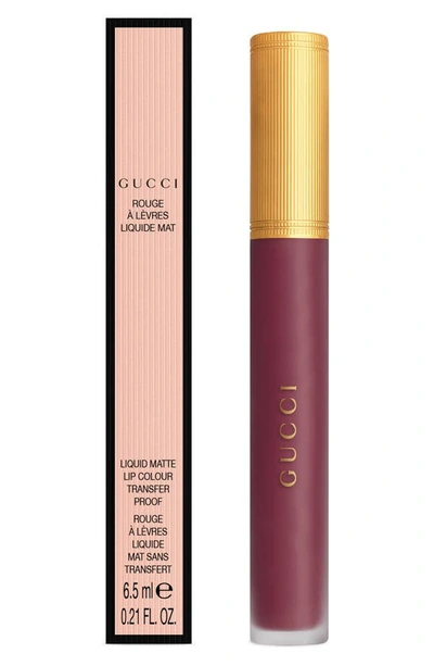 Shop Gucci Rouge À Lèvres Liquid Matte Lipstick In 607 Vanessa Violet