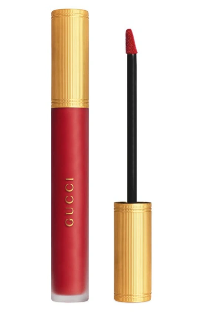 Shop Gucci Rouge À Lèvres Liquid Matte Lipstick In 25 Goldie Red