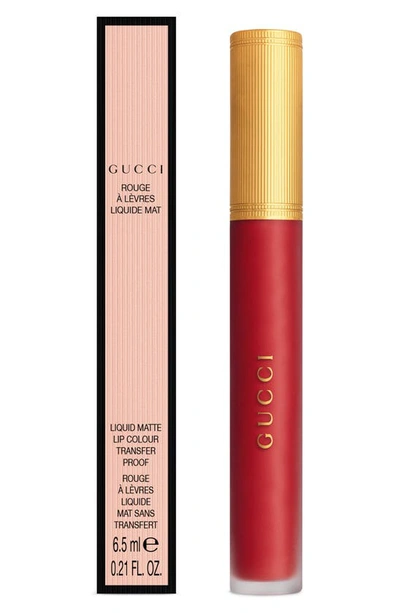 Shop Gucci Rouge À Lèvres Liquid Matte Lipstick In 25 Goldie Red