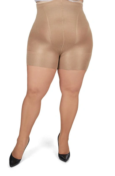 Memoi Super Shaper Control Top Sheer High Waist Pantyhose In Honey