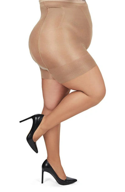 Memoi Super Shaper Control Top Sheer High Waist Pantyhose In Honey