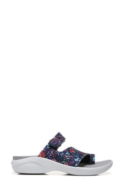 Shop Bzees Carry On Loop Toe Sandal In Navy Floral Fabric