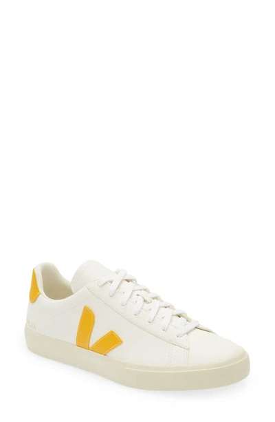 Shop Veja Campo Chromefree Leather Sneaker In Extra White Ouro