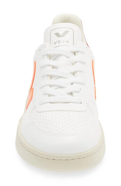 Shop Veja V-10 Low Top Sneaker In White Orange Fluo Marsala