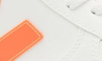 Veja Mens White Leather Sneakers In White Orange Fluo Marsala