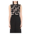 Valentino Bird-intarsia Knitted Top In Pink/black